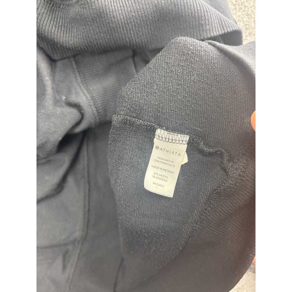 Athleta Criss Cross Front Sweatshirt Women's Large Black Modal Pullover - Picture 5 of 6
